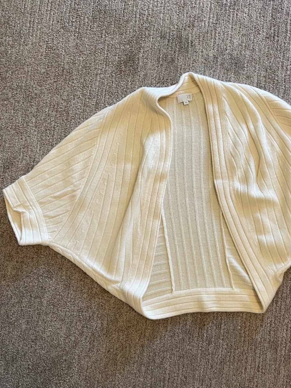 TSE 100% Cashmere Ivory Ribbed Knit Cropped Shrug Cardigan Size: PS